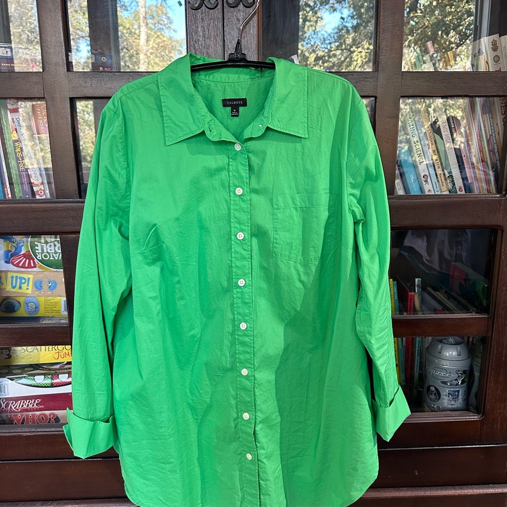 Talbots Kelly Green Collared Shirt